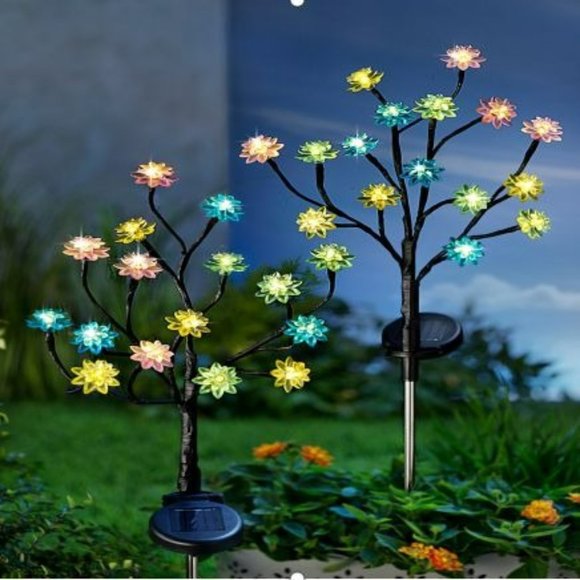 Solar garden decoration with 40 flower on bendable branches - Picture 1 of 1